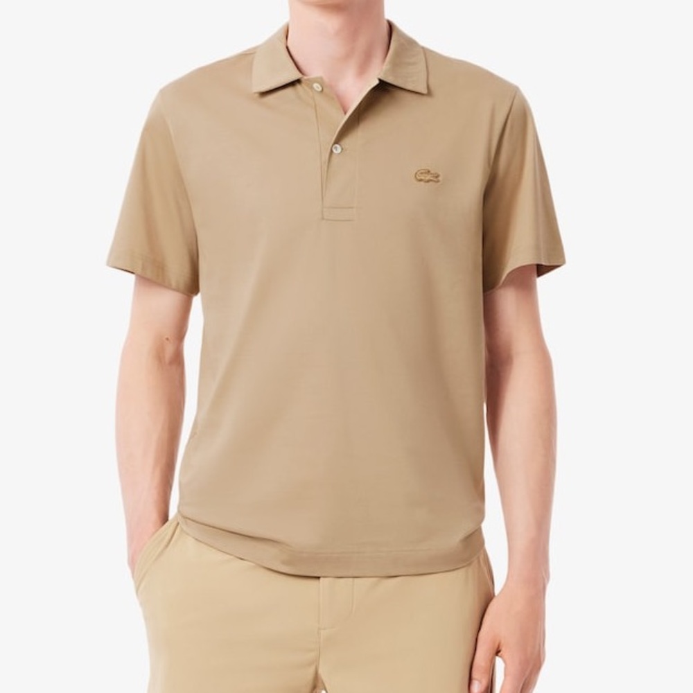 Lacoste Paris Classic Fit Open Neck Embroidered Polo Shirt